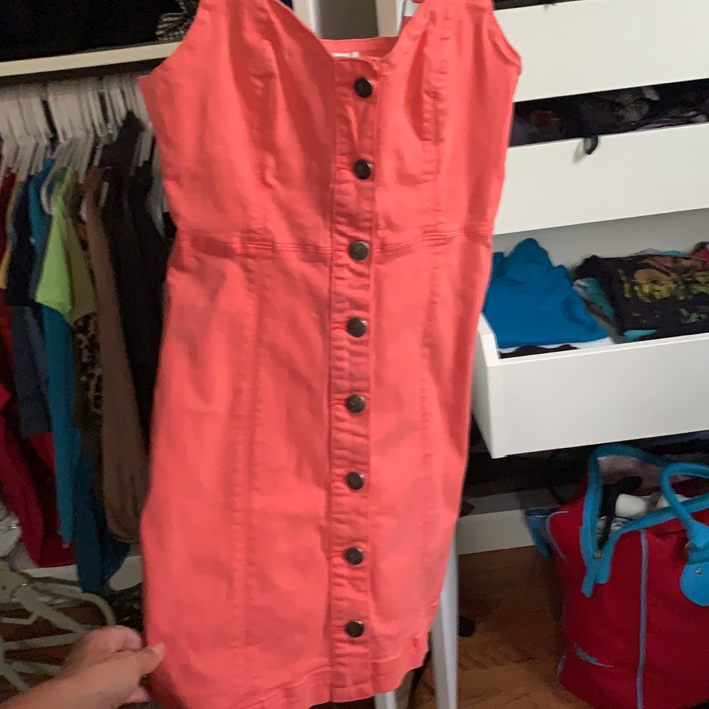 MP|D Dungaree Overall Dress S Button Front Sheath - Picture 7 of 10